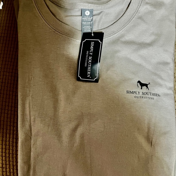 Simply Southern Tan Tee Holding a Beer wearing a bandana - Picture 2 of 3